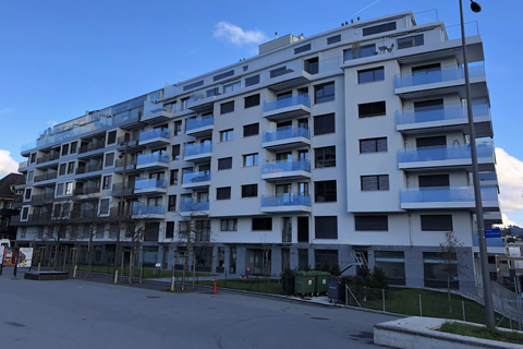 Immeuble 4 commerces et 39 logements pour J. Bovey SA | étude sanitaire Atechnik