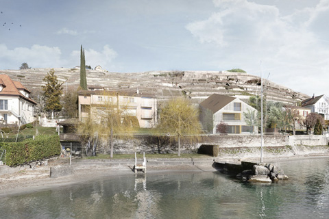 Villa au bord du lac pour Artgech SA architectes | étude sanitaire Atechnik